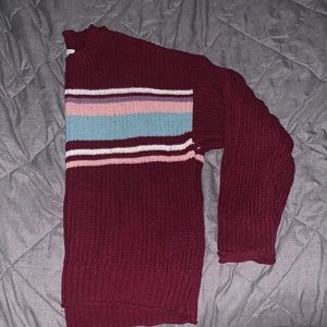 Maroon Striped Sweater